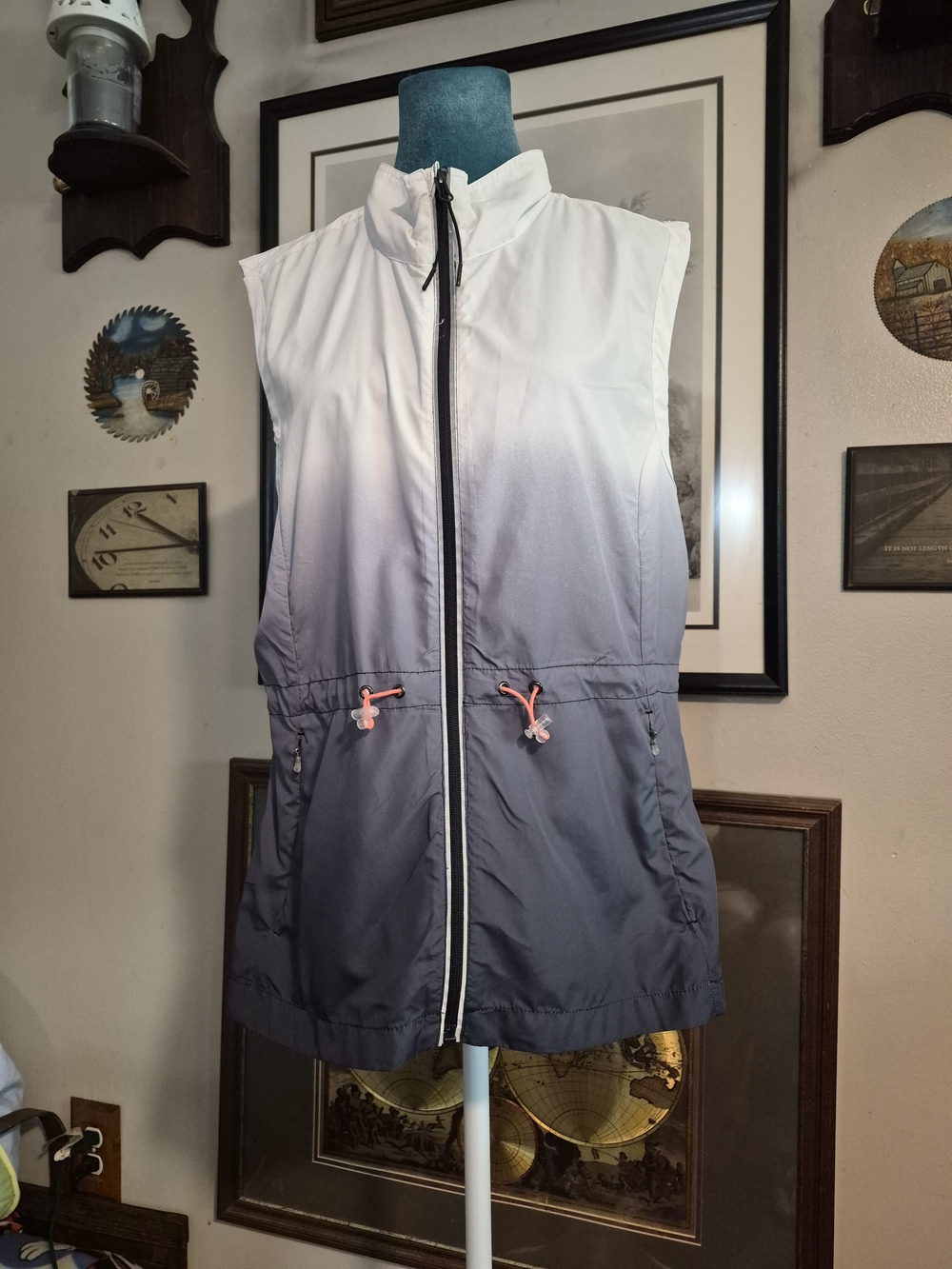 Mondetta Ombre Athletic Full Zip Vest Size Large